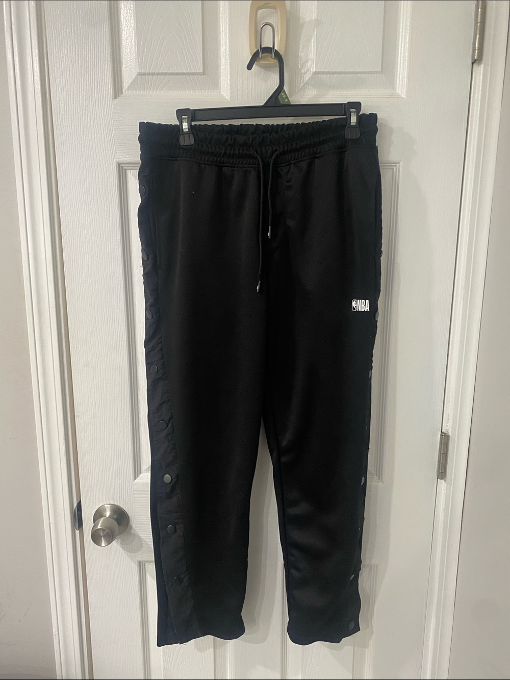 NBA Black Track Pants with Side Snap Detail Men’s med